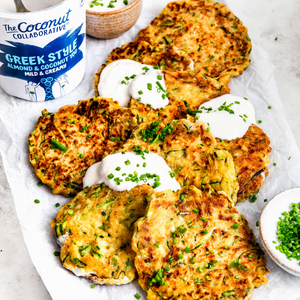 Courgette Fritters with Greek Style Yog